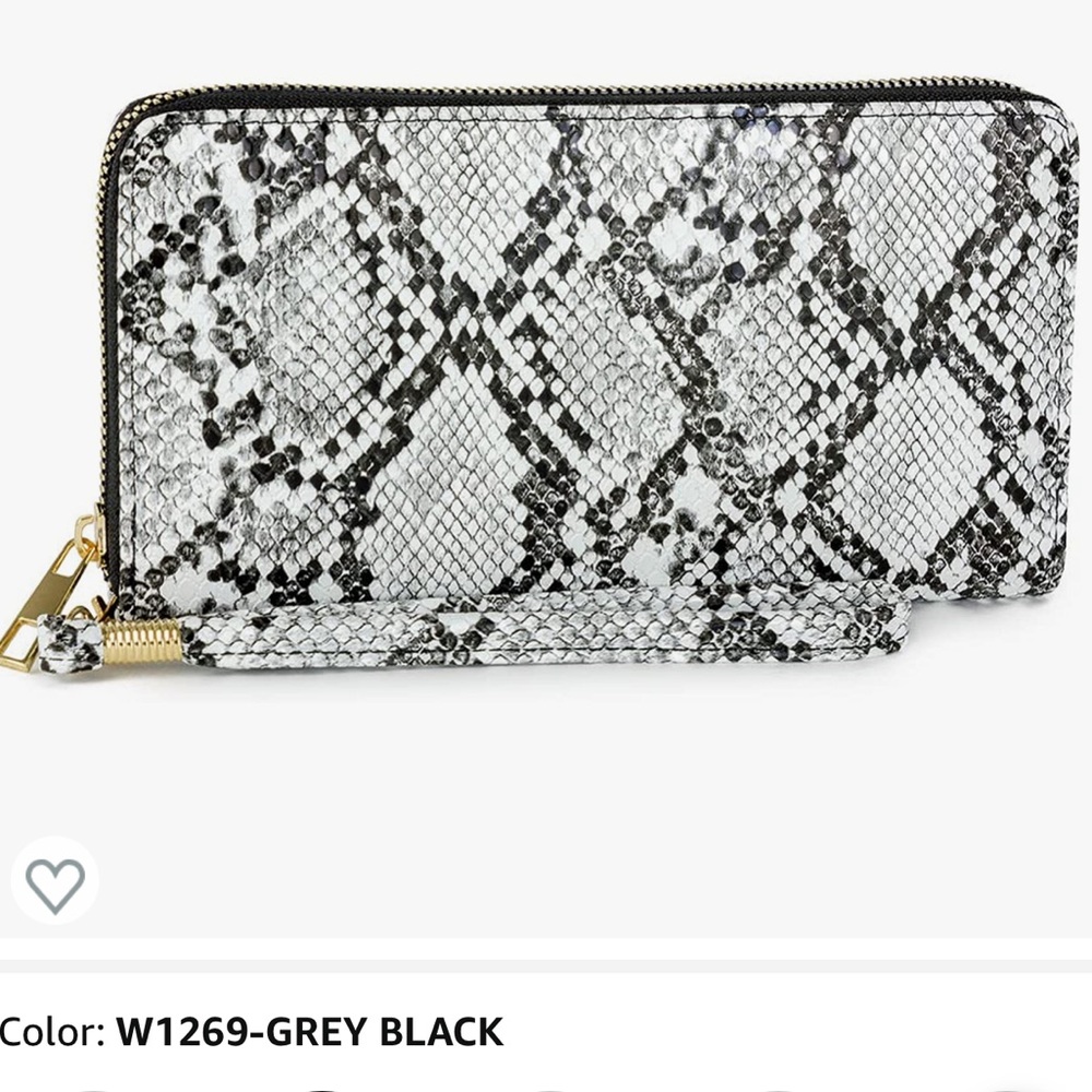 Snakeskin wristlet wallet